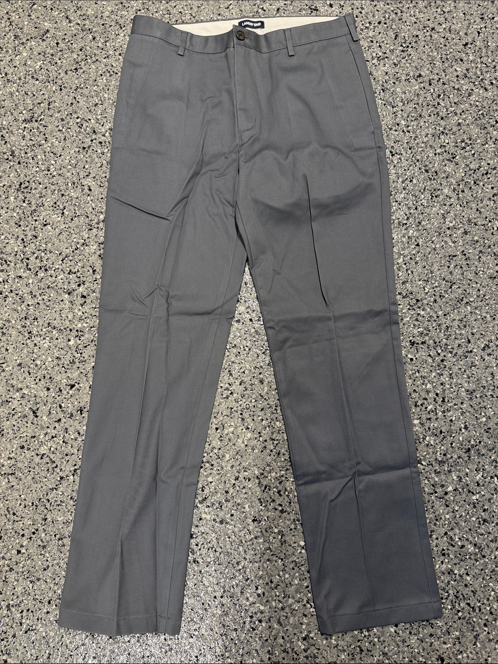 Lands' End Men's Gray Dress Pants 34x33